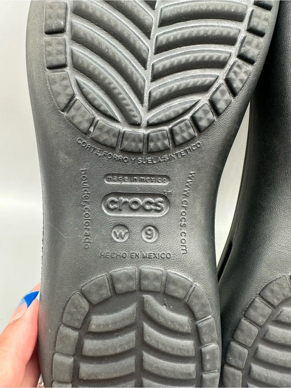 Crocs Kadee Flats Women 9 Black Molded Ballerina Heel Cutouts